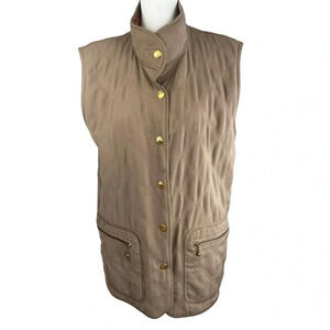vintage DEVERNOIS Knit Lined Wool Blend Vest Snap Up - Size Medium